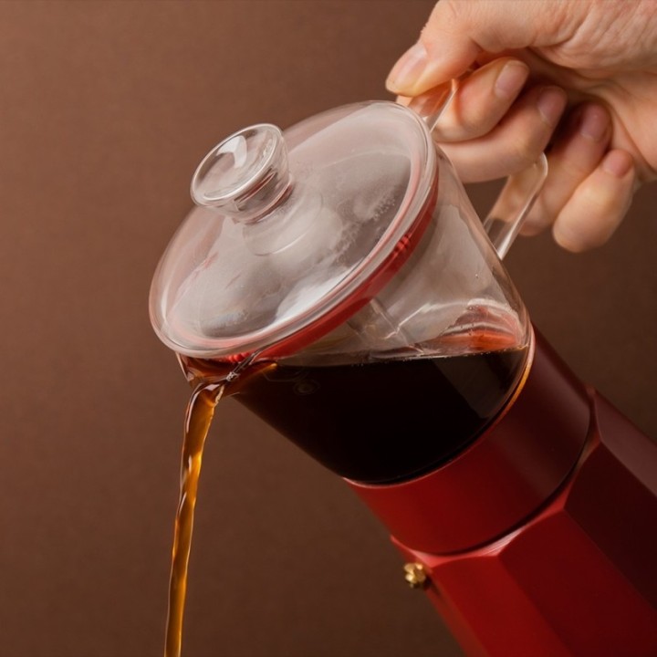 La Cafetière Verona 6 koppar espressokanna röd