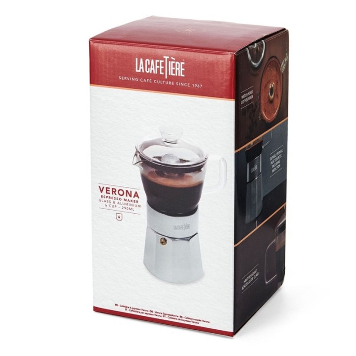 La Cafetière Verona 6 koppar espressokanna i stål