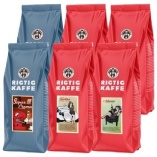 Rigtig Kaffe Bästsäljarmixpaket 6 kg hela kaffebönor