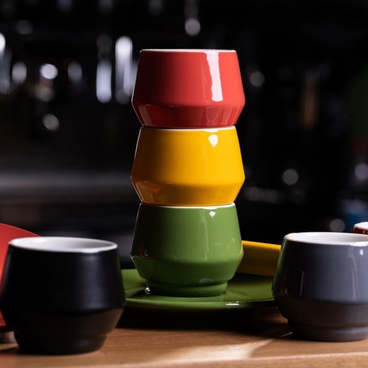 Club House Maniko Espresso med underkopp grå 7 cl 1 st