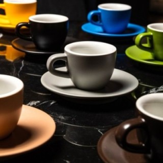 Club House Tulipano Espresso med underkopp matt blå 7 cl 1 st