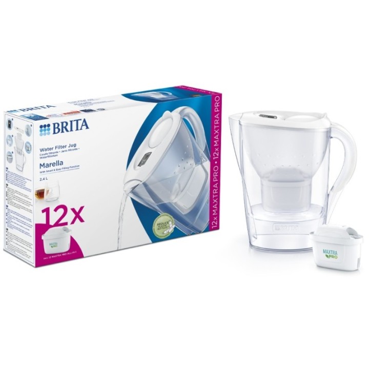 BRITA Marella 2,4L Vit inkl. 12 st Maxtra Pro Filter