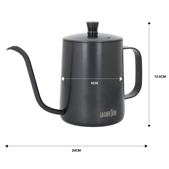 La Cafetière Gooseneck-kanna 0,6 L Svart