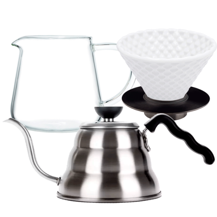 Loveramics Filterbryggningsset inkl. Strong Dripper för 2 koppar, ställ, glaskanna & V60-kanna