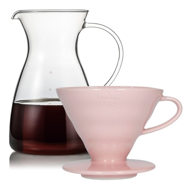 Hario Filterbryggset inkl. V60-02 keramisk dripper 2 koppar & glaskanna 0,4 L