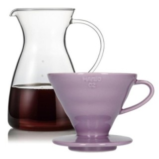 Hario Filterbryggset inkl. V60-02 keramisk dripper 2 koppar & glaskanna 0,4 L