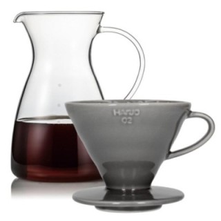 Hario Filterbryggset inkl. V60-02 keramisk dripper 2 koppar & glaskanna 0,4 L