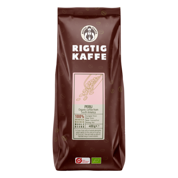 Rigtig Kaffe Ekologisk Peru v/24kg Hela kaffebönor