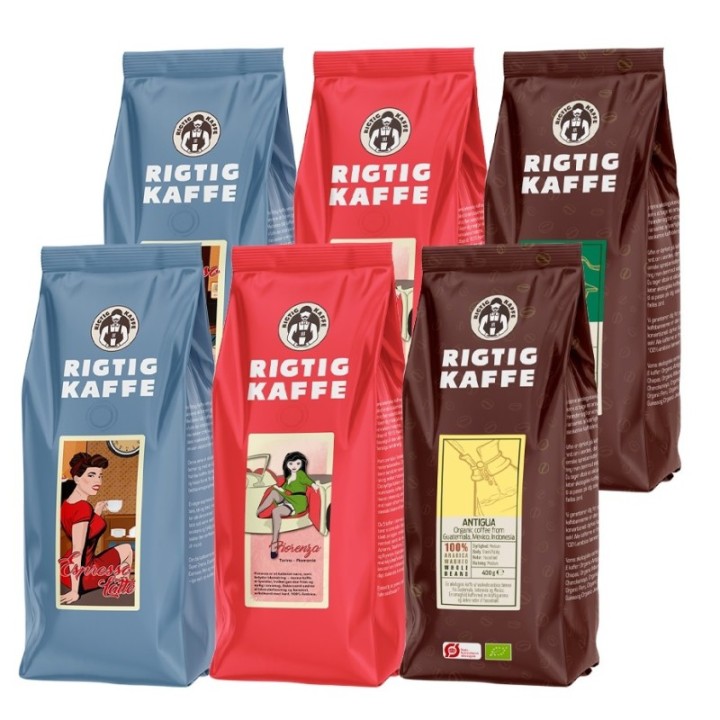 Rigtig Kaffe Mixpaket 2,8 kg Hela kaffebönor