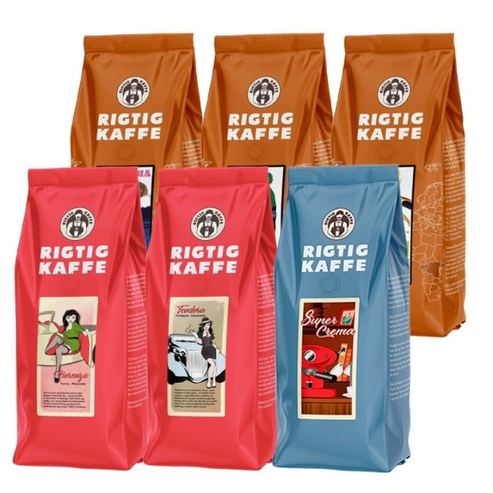 Rigtig Kaffe Mixpaket 2,7 kg Hela kaffebönor