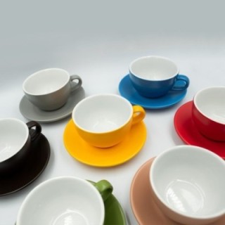 Club House Tulipano Latte med underkopp matt svart 30 cl 6 st