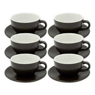 Club House Tulipano Latte med underkopp matt brun 30 cl 6 st