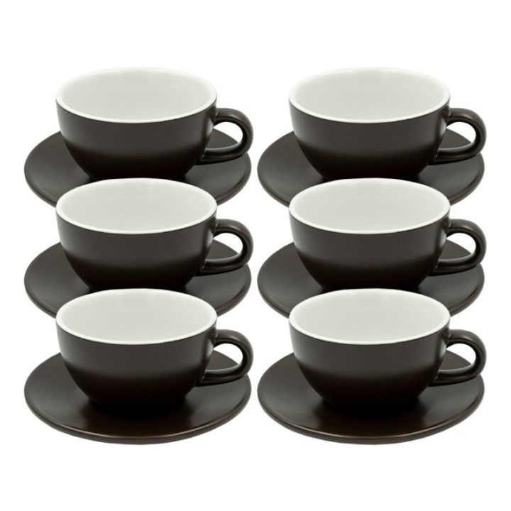 Club House Tulipano Latte med underkopp matt brun 30 cl 6 st