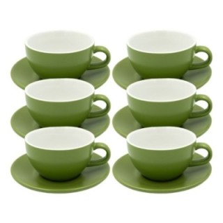 Club House Tulipano Latte med underkopp matt grön 30 cl 6 st