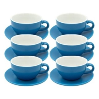 Club House Tulipano Latte kopp med fat matt blå 30 cl 6 st