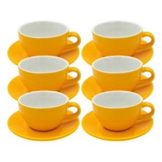 Club House Tulipano Latte med underkopp matt gul 30 cl 6 st