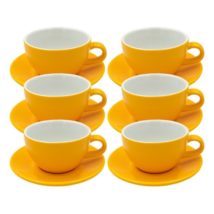 Club House Tulipano Latte med underkopp matt gul 30 cl 6 st