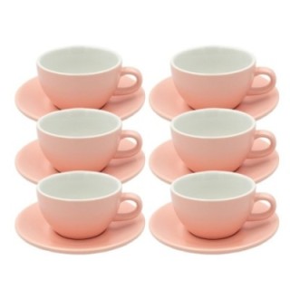 Club House Tulipano Cappuccino med underfat matt rosa 26 cl 6 st