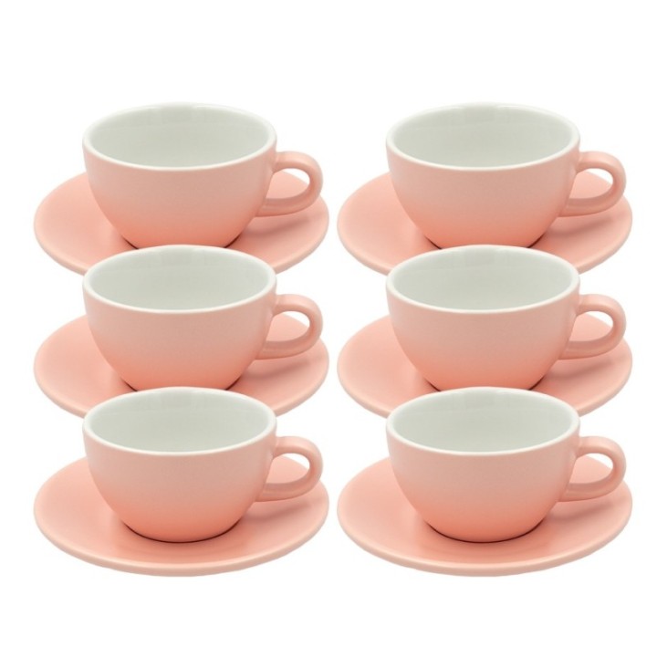 Club House Tulipano Cappuccino med underfat matt rosa 26 cl 6 st