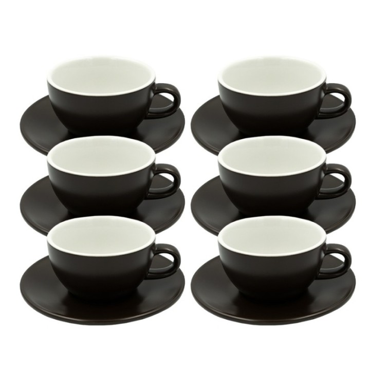 Club House Tulipano Cappuccino med underkopp matt brun 26 cl 6 st