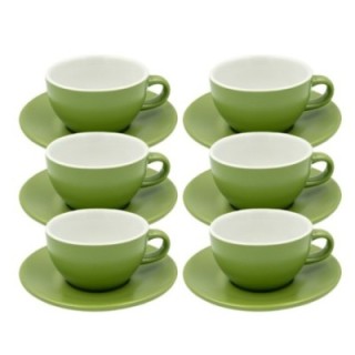 Club House Tulipano Cappuccino med underkopp matt grön 26 cl 6 st