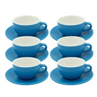 Club House Tulipano Cappuccino med fat matt blå 26 cl 6 st