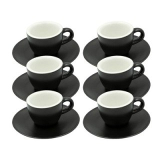Club House Tulipano Espresso med underkopp matt svart 7 cl 6 st