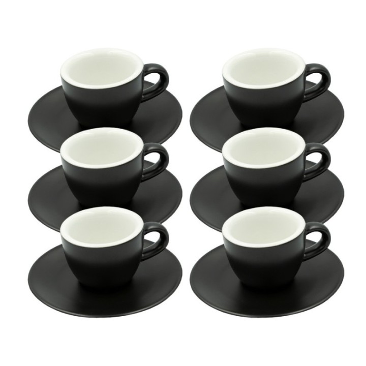 Club House Tulipano Espresso med underkopp matt svart 7 cl 6 st
