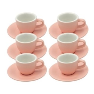 Club House Tulipano Espresso med underkopp matt rosa 7 cl 6 st