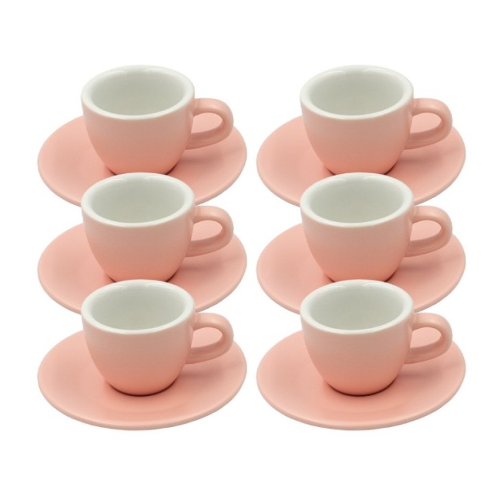 Club House Tulipano Espresso med underkopp matt rosa 7 cl 6 st