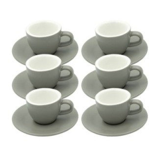 Club House Tulipano Espresso med underkopp matt grå 7 cl 6 st