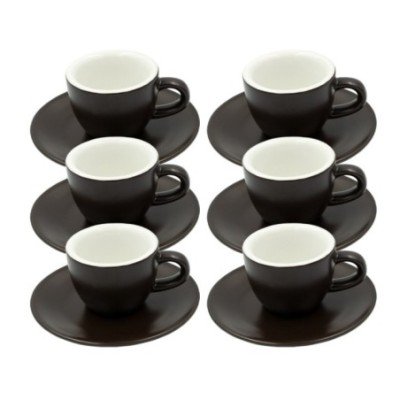Club House Tulipano Espresso med fat Mattbrun 7 cl 6 st