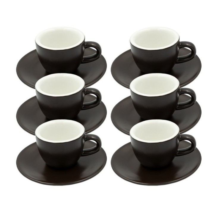 Club House Tulipano Espresso med underkopp matt brun 7 cl 6 st