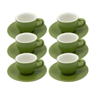 Club House Tulipano Espresso med underkopp matt grön 7 cl 6 st