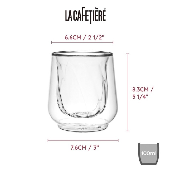 La Cafetière Dubbelväggat cortadoglas 13,5 cl 6 st