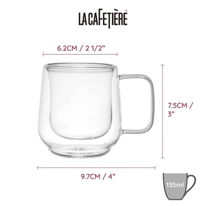 La Cafetière Dubbelväggade espressoglas 10 cl 6 st