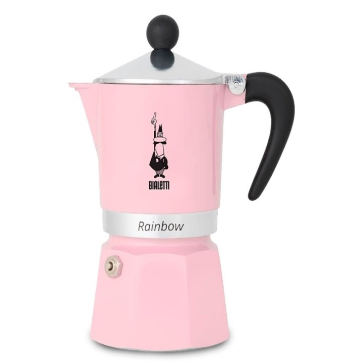 Bialetti Primavera Rainbow 6-kopps espressokanna rosa