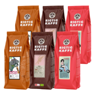 Rigtig Kaffe Mixpaket 2,6 kg Hela kaffebönor