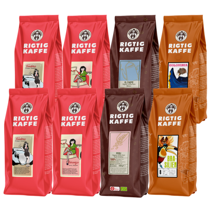 Rigtig Kaffe Mixpaket 3,6kg Hela kaffebönor