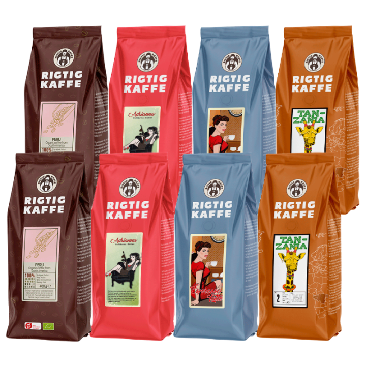 Rigtig Kaffe Mixpaket 3,6kg Hela kaffebönor