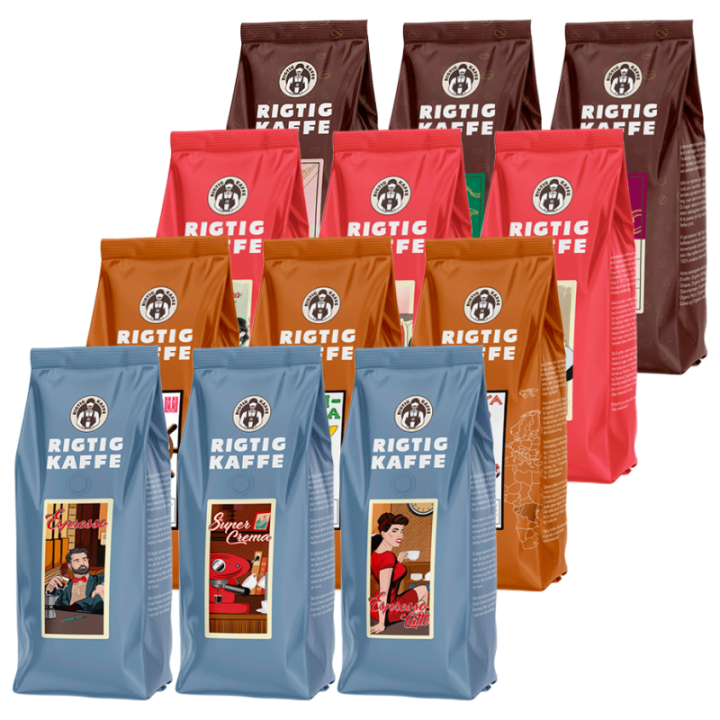 Rigtig Kaffe Mixpaket 5,4kg Hela kaffebönor