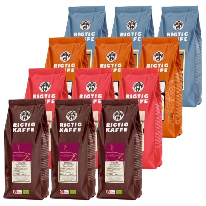 Rigtig Kaffe Mixpaket 5,7kg Hela kaffebönor
