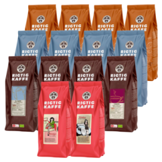 Rigtig Kaffe Mixpaket 6,2kg Hela kaffebönor