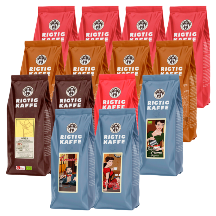 Rigtig Kaffe Mixpaket 6,3 kg Hela kaffebönor
