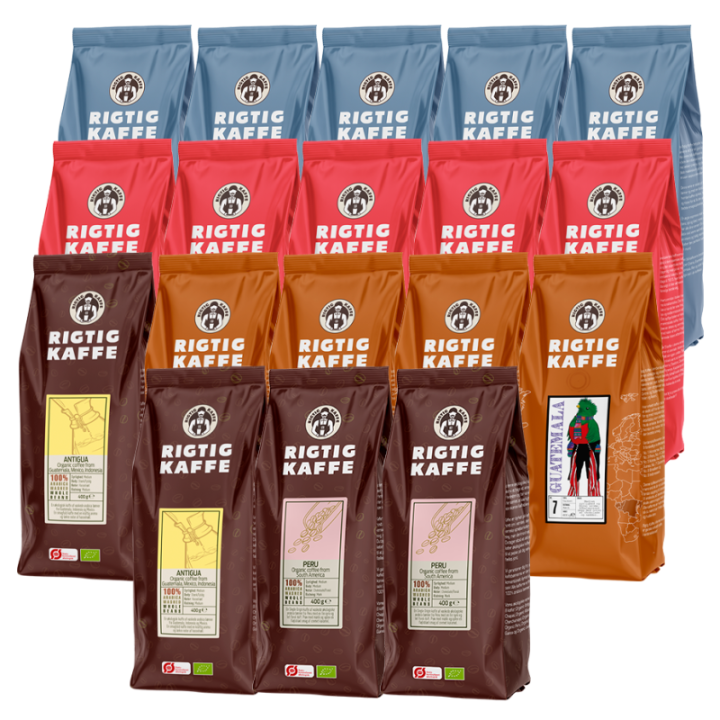 Rigtig Kaffe Mixpaket 8,2 kg Hela kaffebönor