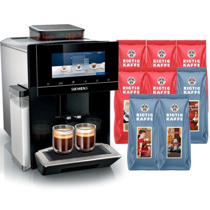 Siemens TQ903R09 EQ900 espressomaskin inkl. 4 kg Rigtig Kaffe