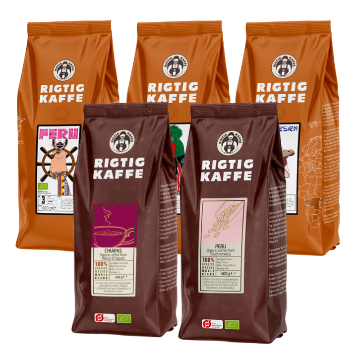 Rigtig Kaffe Mixpaket 2kg Hela kaffebönor