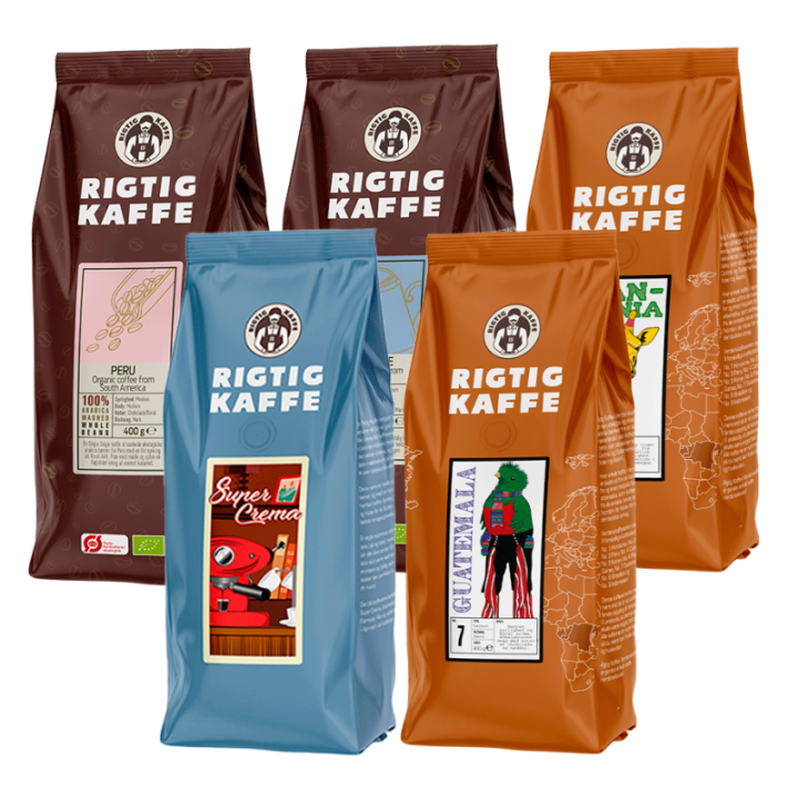 Rigtig Kaffe Mixpaket 2,1kg Hela kaffebönor
