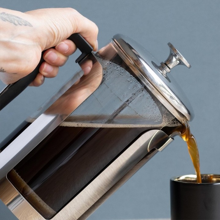 La Cafetière Roma 12 kop. stempelkanna i rostfritt stål