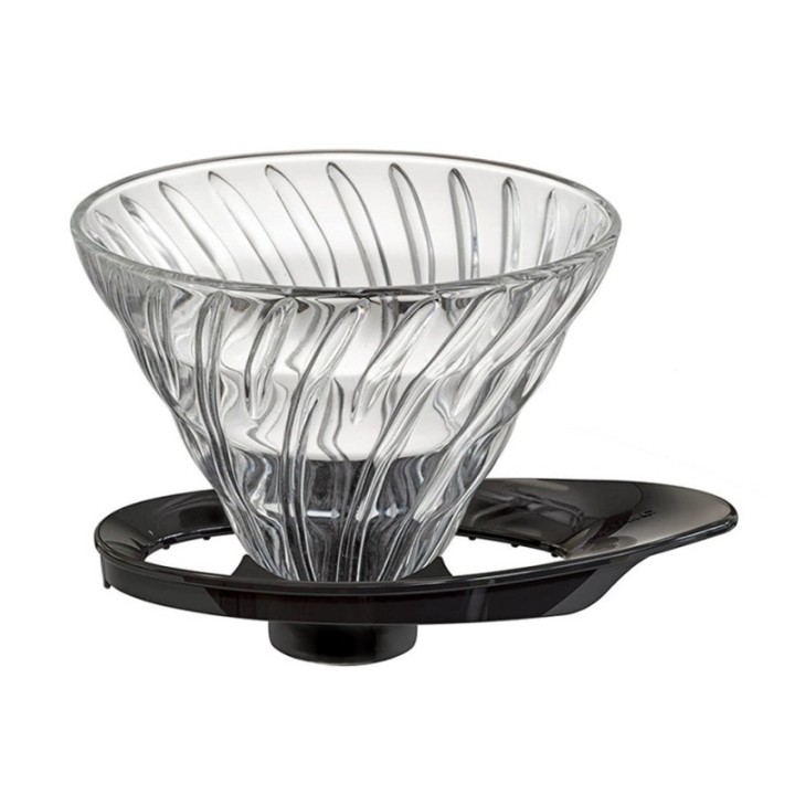 Hario V60-02 Glas Dripper Svart 2 Koppar.